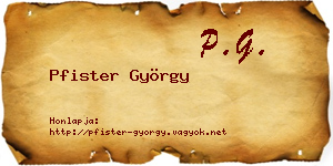 Pfister György névjegykártya